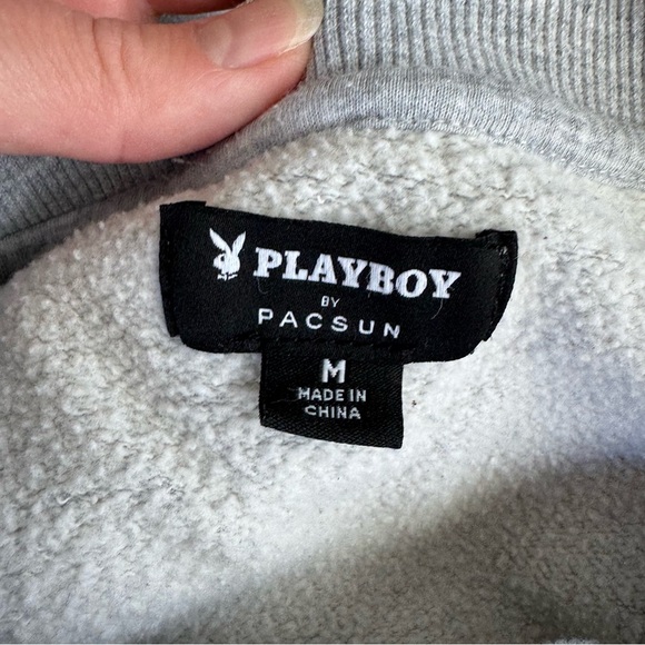 PacSun Playboy Bunny Baggy Soft Gray Fleece Crew Neck Sweatshirt - Picture 3 of 8
